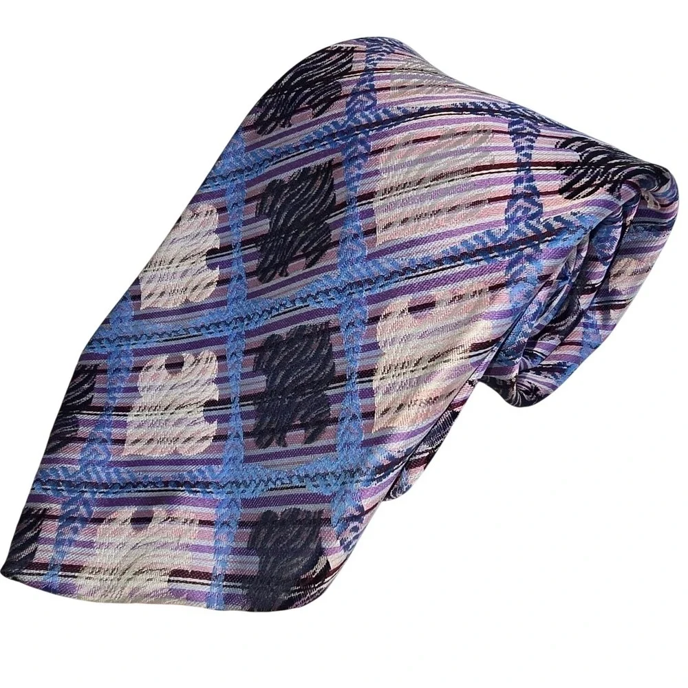 VINTAGE Beau Brummell Field Schlick St. Paul Purple Blue‎ Pink Men's Tie